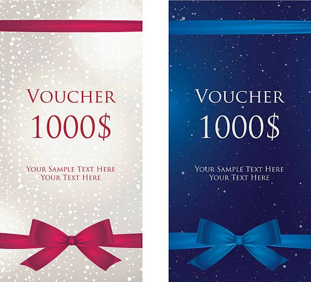 voucher_couponギフトカード/タグ/証明書テンプレート。 - bow ribbon gift tag gift card点のイラスト素材／クリップアート素材／マンガ素材／アイコン素材