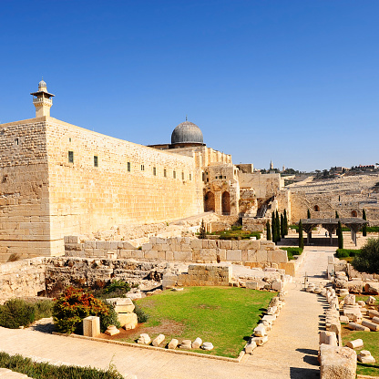 View of the Mount of Olives, Temple Mount and Jerusalem Archaeological Park