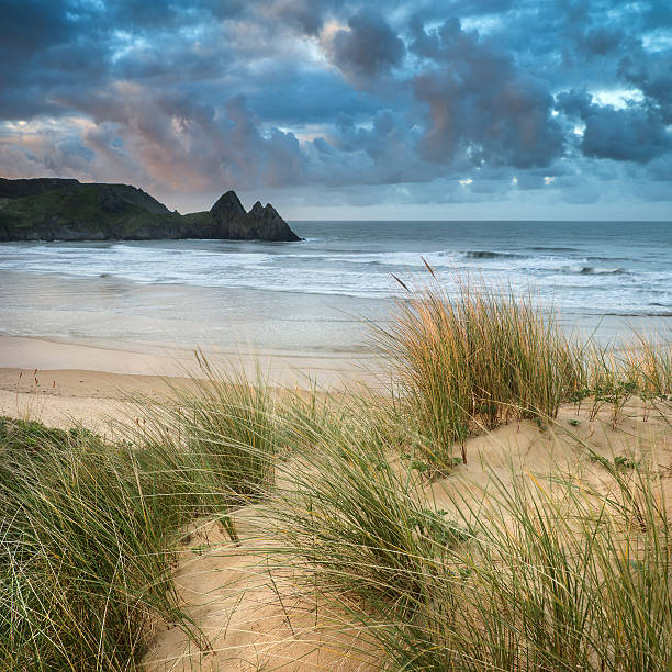 istock Beautiful Summer sunrise landscape over yellow sandy beach 525454611