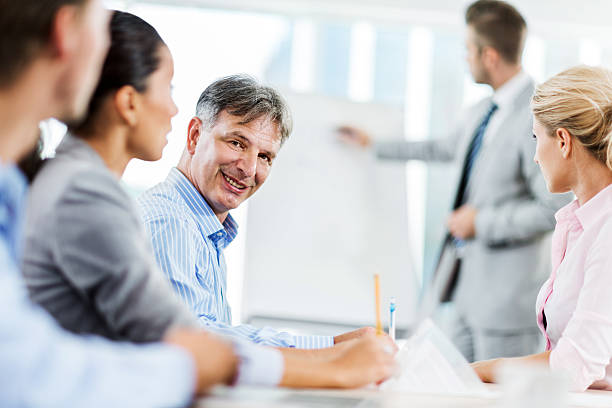 istock Mature businessman on a meeting. 525455725