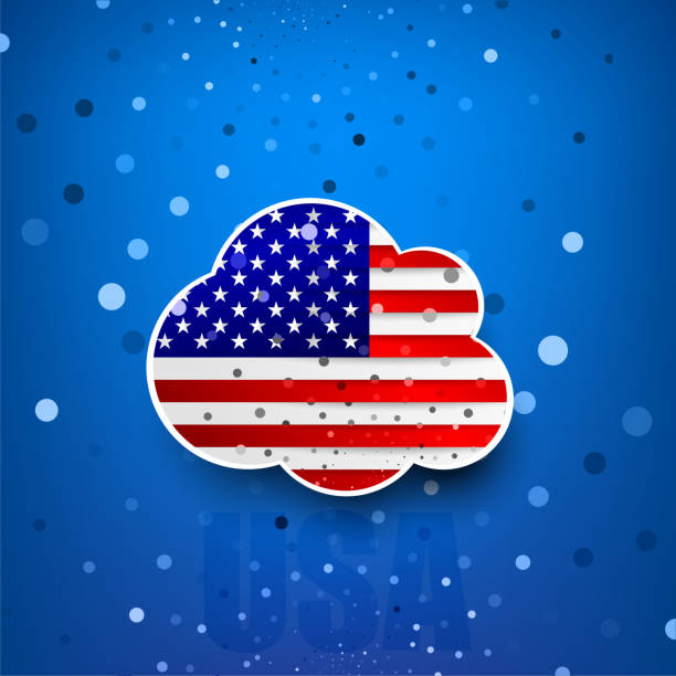 istock Festive cloud form flag of the USA 525456075