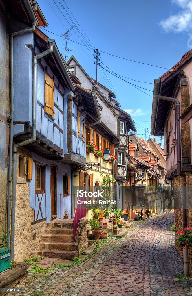 Eguisheim Street in Eguisheim, France Alsace Stock Photo