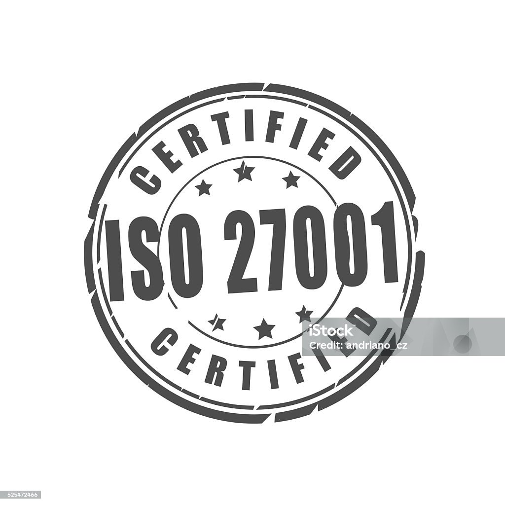 ISO 27001 certified stamp ISO 27001 certified  illustration stamp Certificate Stock Photo