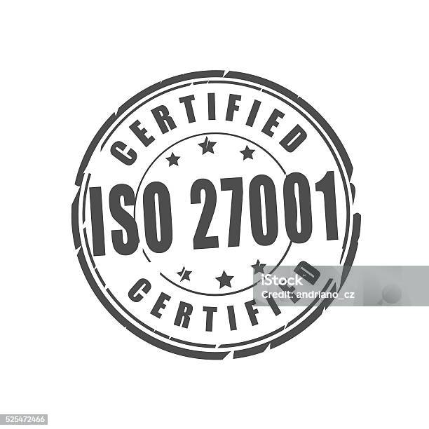 Iso 27001 Certified Stamp Stock Photo - Download Image Now - Certificate, Illustration, No People