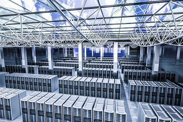 immense centre de données - cable network server network connection plug green photos et images de collection