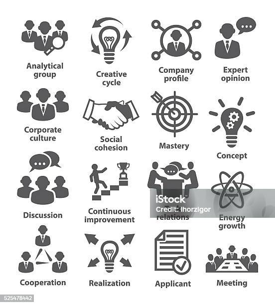 Business Management Icons Pack 14 Stock Illustration - Download Image Now - Initiative, Analyzing, Aspirations