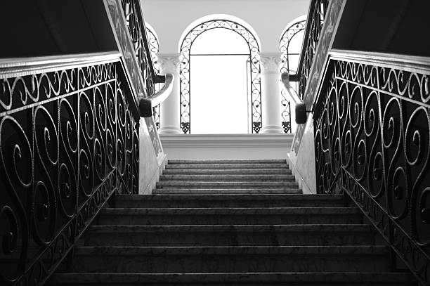 istock Staircase and railings of an old house 525483722