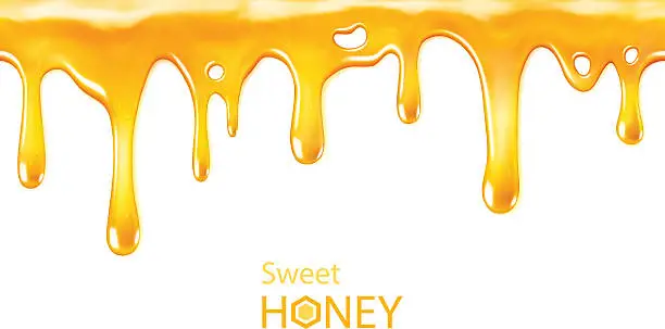 Vector illustration of Dripping honey seamlessly repeatable