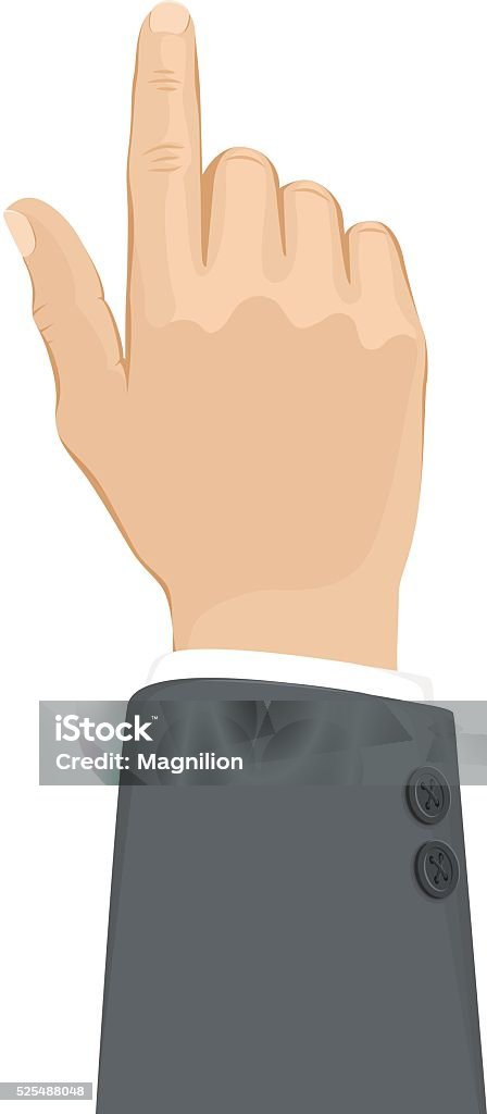 Business Hand Touch Vector illustration business hand that touches. Computer Monitor stock vector