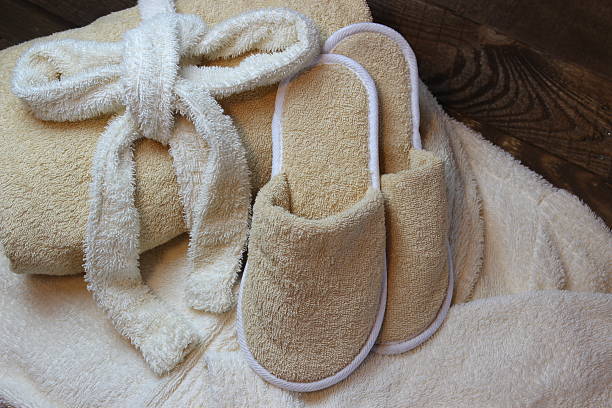 istock Slippers and a towel. 525489240