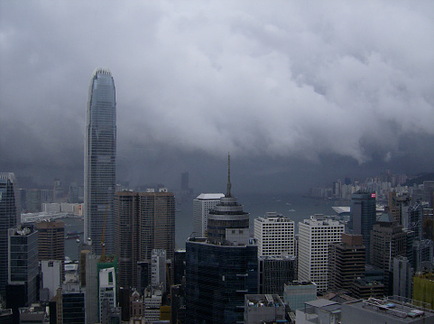 Black rain in Hong Kong