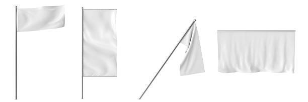 istock collection white flags and banners isolated on white 525494340