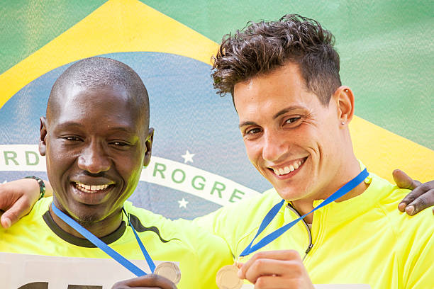 istock athletes shows the gold medal winner 525498955