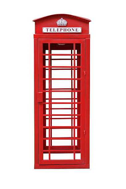 istock Classic British Red Phone Booth isolated on white 525500039