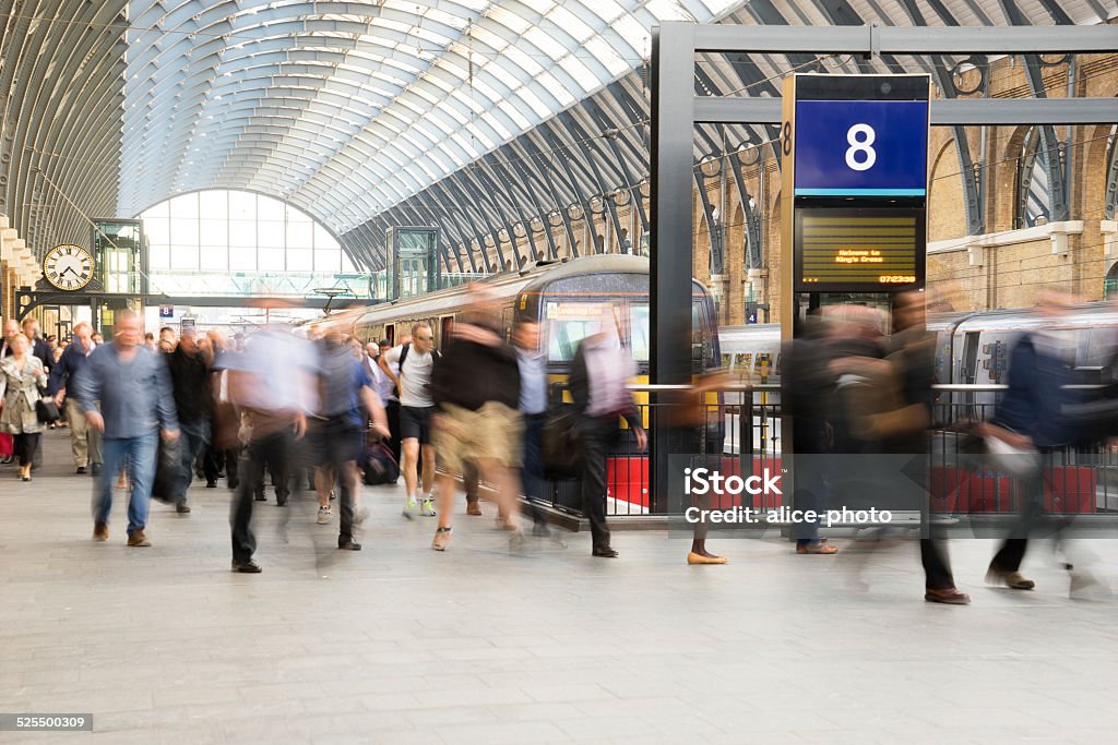 London Train Tube station Blur people movement in rush hour London Train Tube station Blur people movement in rush hour at King's Cross station, England, UK, by SONY A7, 24 MP. Abstract Stock Photo