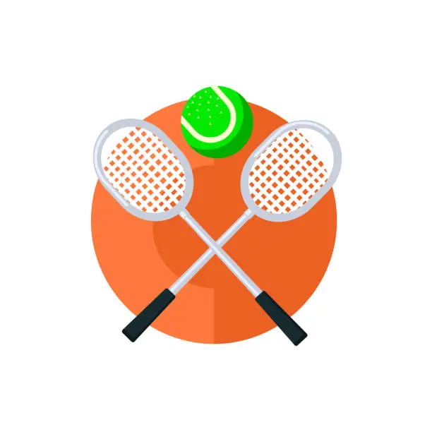 Vector illustration of Tennis Round Sticker