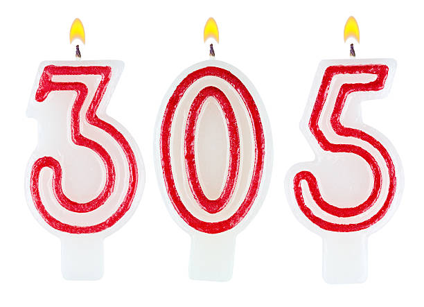 istock candles number three hundred five isolated on white background 525501257