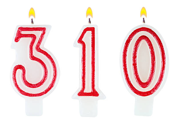 istock candles number three hundred ten isolated on white background 525501261