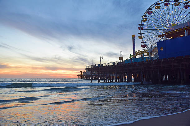 istock Santa Monica Beach at Sunset 525508077