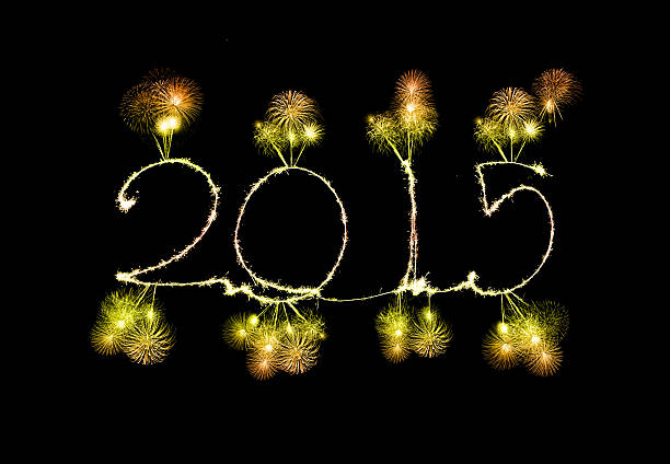 Happy New Year - 2015 made a sparkler with fireworks