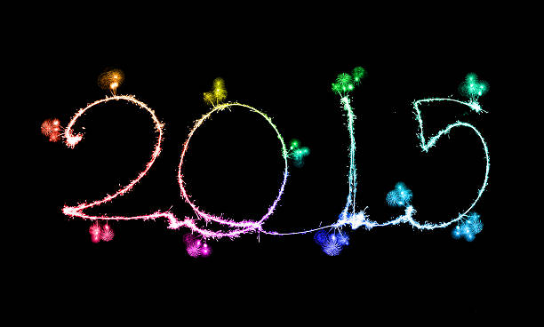 istock Happy New Year - 2015 made a sparkler 525510123