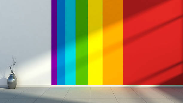 Interior with the colors of the rainbow