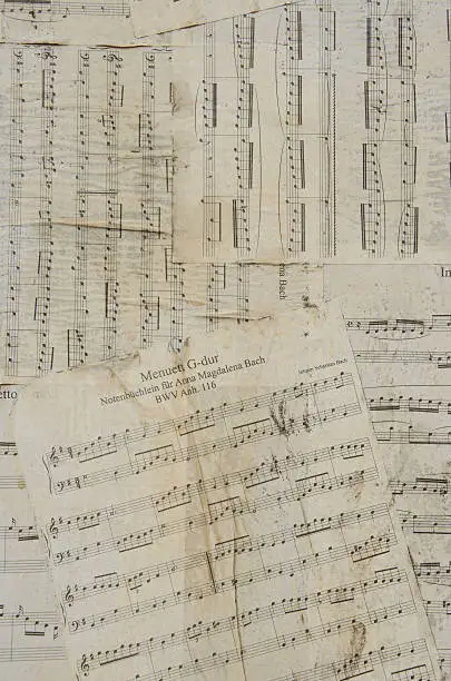Old and thorn music sheets