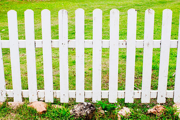 istock White fence with green grass 525523907