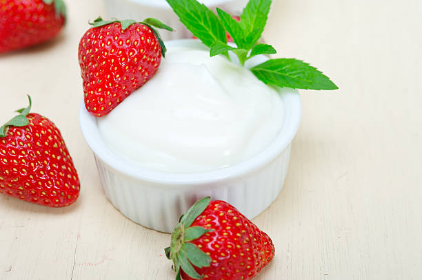 istock organic Greek yogurt and strawberry 525523969