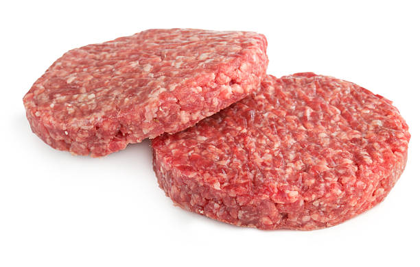 hamburger rondelles - butchers shop meatball raw beef photos et images de collection