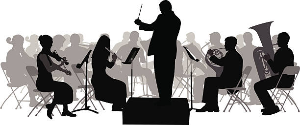 illustrazioni stock, clip art, cartoni animati e icone di tendenza di firstviolin - orchestra