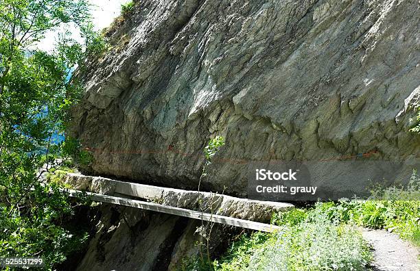 The Bisse Of Niwärch Stock Photo - Download Image Now - Ancient Civilization, Cliff, Construction Industry