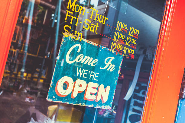 istock Come In we are Open Shop Sign 525540897