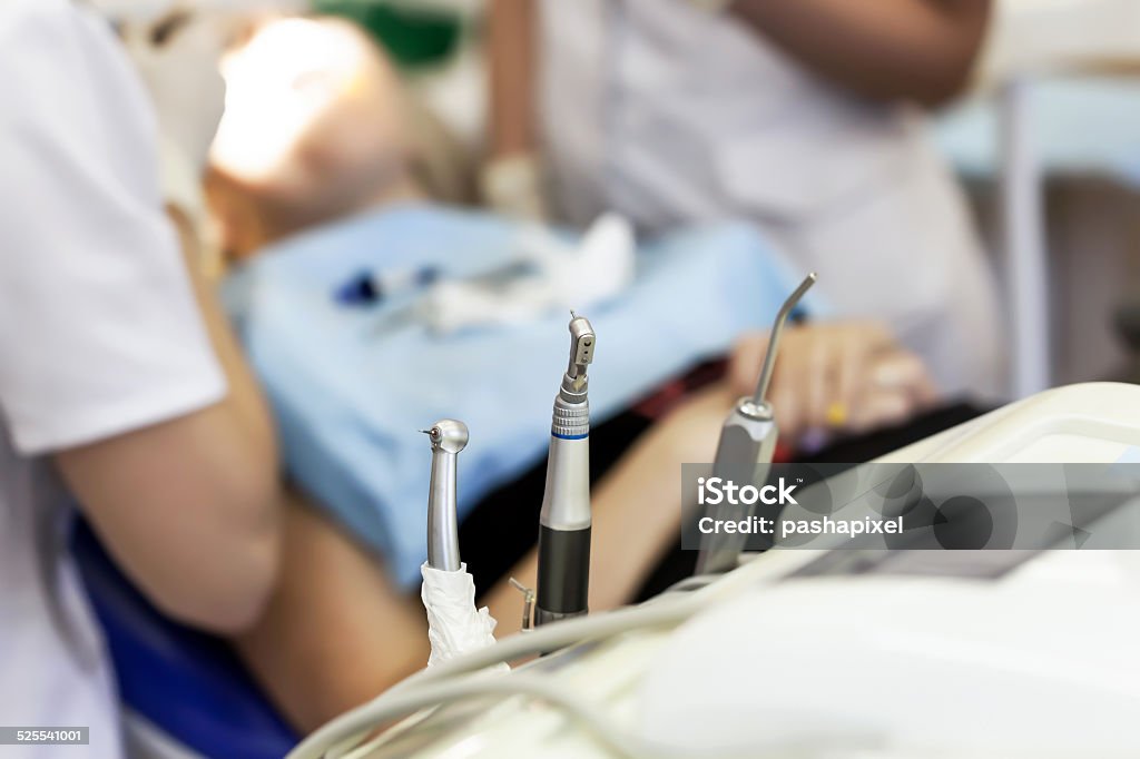 Dentist tools closeup Dentist tools closeup in Clinic Angle Stock Photo