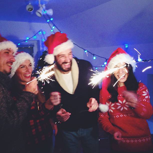 istock Smiling happy people on New Year's Eve 525541551