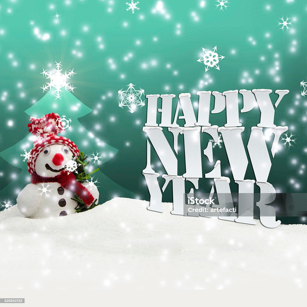 Feliz Año Nuevo de navidad de la nieve de invierno - Foto de stock de 2015 libre de derechos