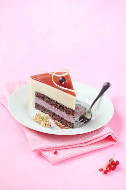 istock Piece of Summer Berry Mousse Cake 525543449