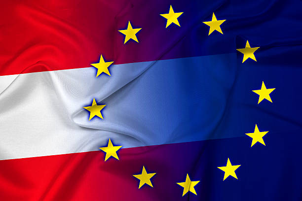 istock Waving Austria and European Union Flag 525544769