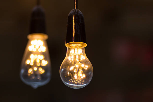Warm LED light bulbs. stock photo