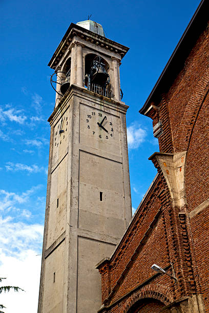 arsago seprio old abstract in  italy   the   wall  and church tower bell sunny day