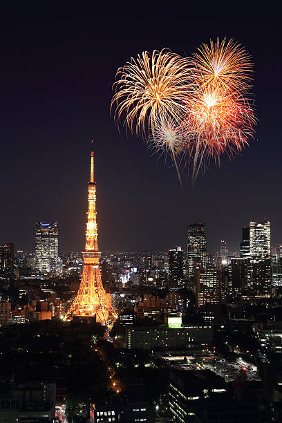istock Fireworks celebrating over Tokyo cityscape at night 525545603