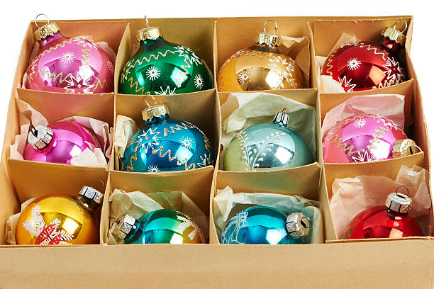 istock Christmas balls in a carboard box 525545609