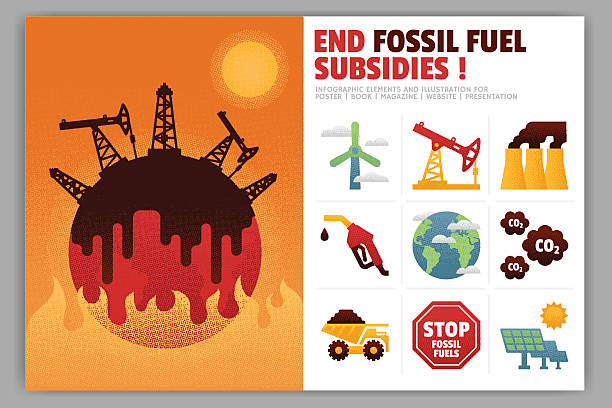 illustrations, cliparts, dessins animés et icônes de fin matière combustible subventions illustration et infographie element - fuel pump gas station gasoline fossil fuel
