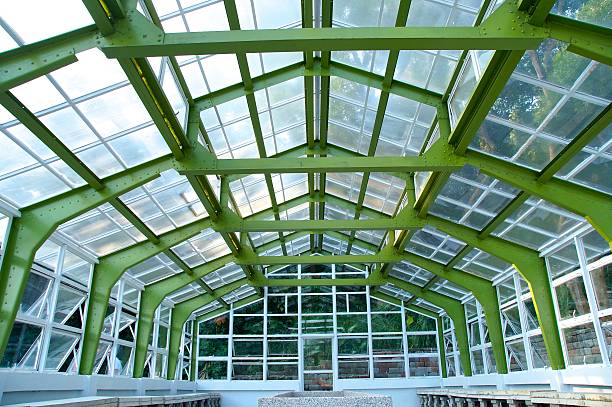 istock The closeup view of greenhouse framework 525546769