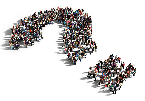 istock Large group of people with questions, 525556905