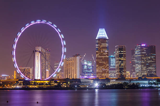 Singapore Night City stock photo