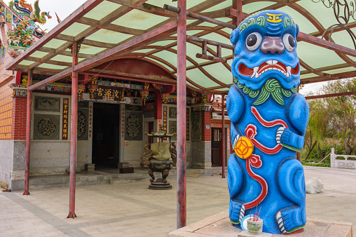 statue of guardian lion in Kinmen, Taiwan