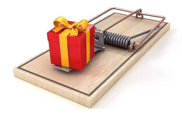 Photo of It's a trap! Mousetrap with gift box as a bait.