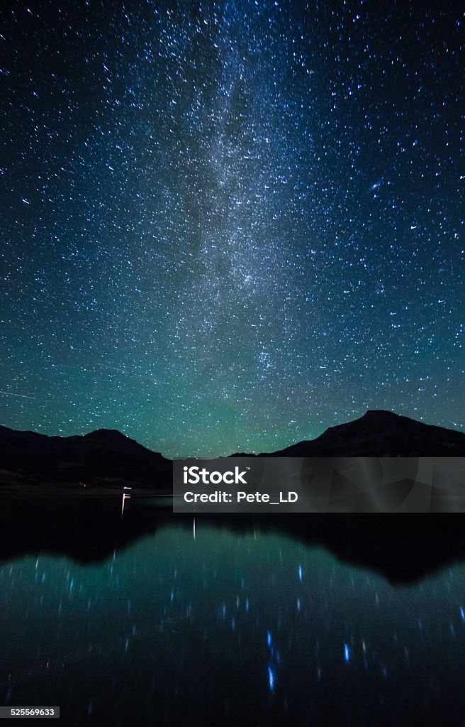 Milky way in the sky with Silhouette mountain. Milky way in the sky with Silhouette mountain. at William's lake colorado Milk Stock Photo