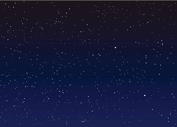 illustrations, cliparts, dessins animés et icônes de étoiles dans le ciel nocturne illustration - ciel etoile